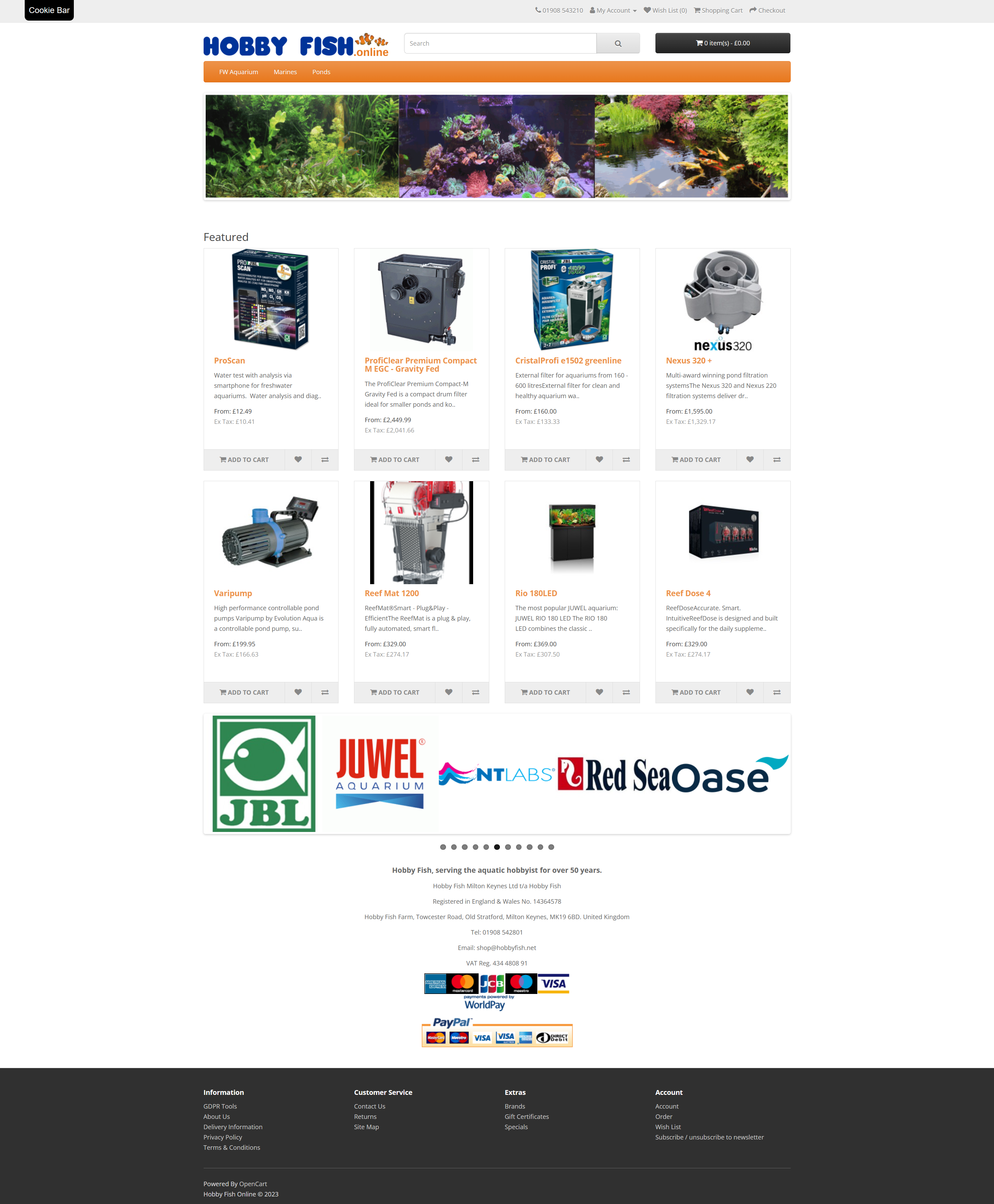 Picture of the HobbyFish.online website