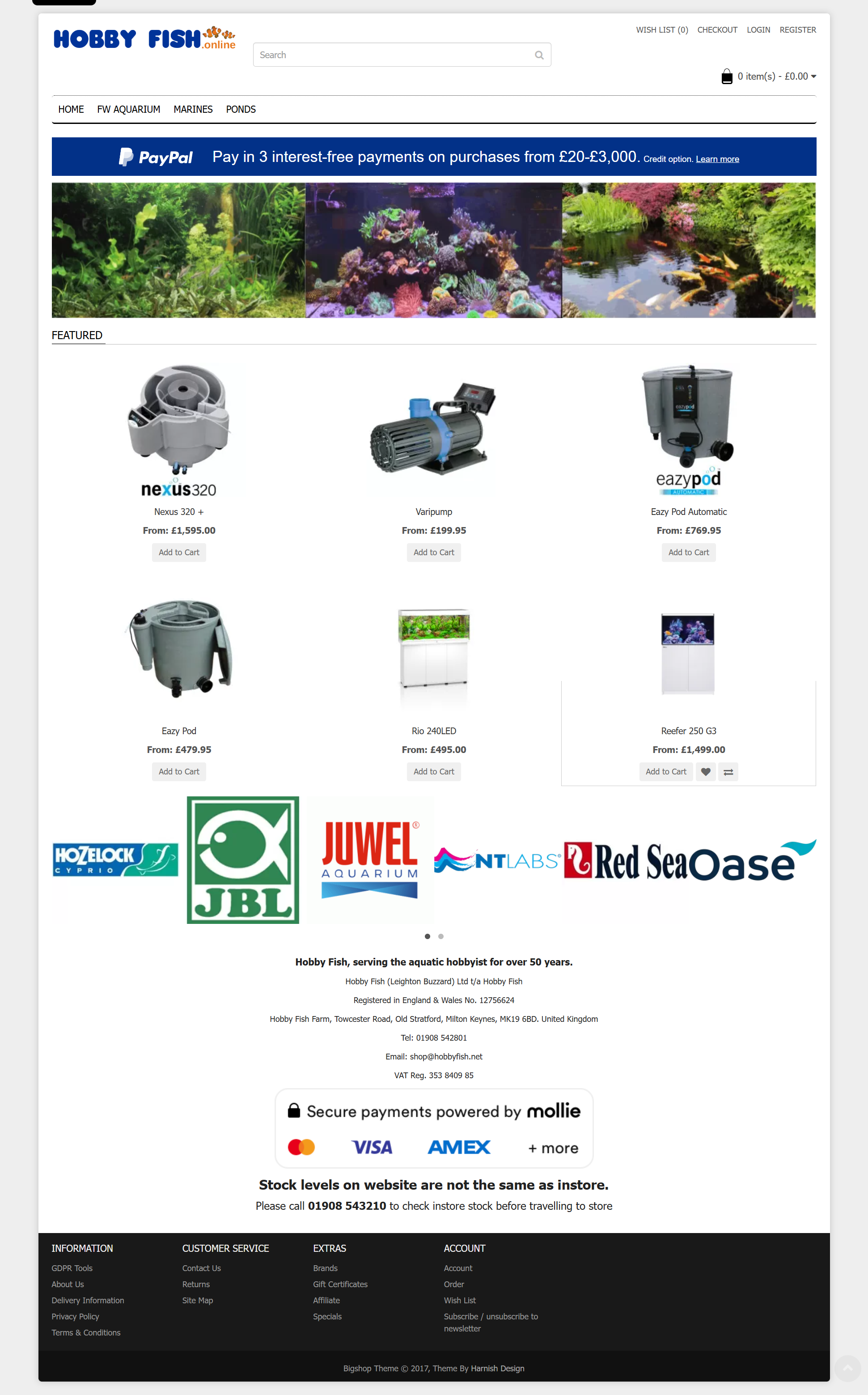 Picture of the HobbyFish.online website